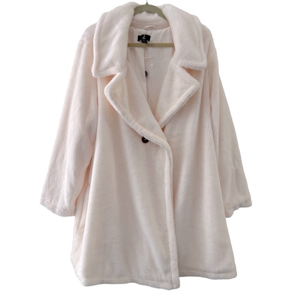 JASON WU • Women's Plus Size White Teddy Coat Winter Jacket - Picture 4 of 14